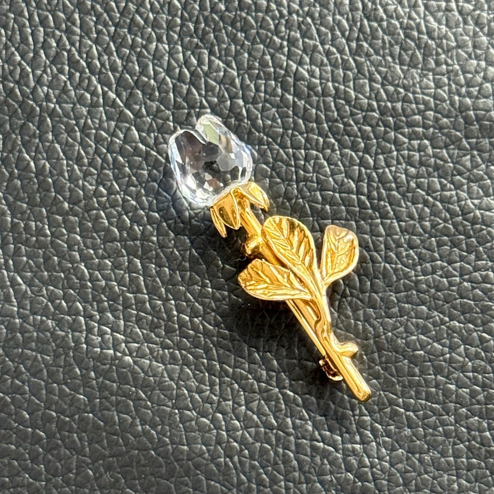 Swarovski Crystal Rose Brooch